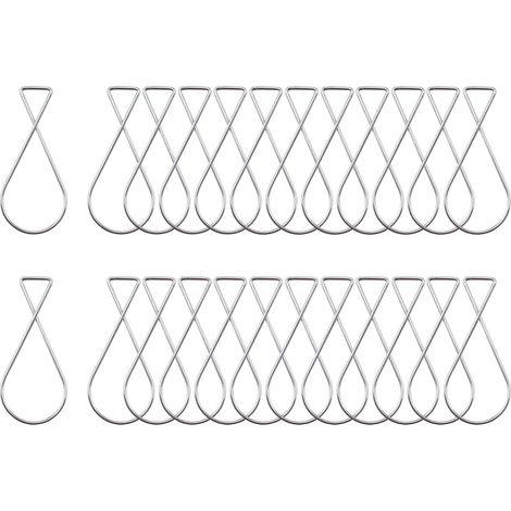Lot de 100 crochets de plafond en acier à ressort en forme de 8 - pour plafond suspendu, plafond en treillis, faux-plafond - convient pour Noël, bureau, décoration d'intérieur (1/5)