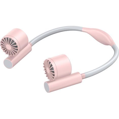Ventilateur Turbo de Cou Rechargeable, 3 Vitesses et Utilisation Sans Mains,Rose (1/5)