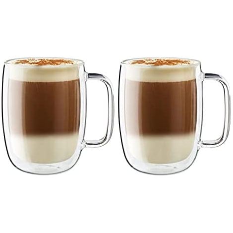Zwilling Sorrento Plus Latte Macchiato - Juego de 2 piezas con asa (450 ml), transparente (1/5)