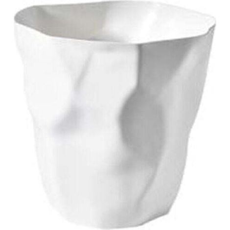 Poubelle de bureau, protection de l'environnement poubelle en plastique de bureau de chambre à coucher irrégulière (blanc) (1/2)