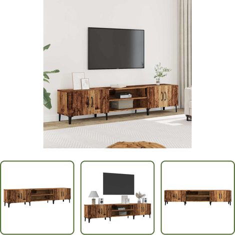vidaXL Meuble vintage - Meuble TV vieux bois 180x31,5x40 cm bois d'ingénierie (1/5)