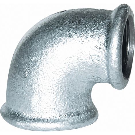 Gomito malleabile 90° galvanizzato, 20x27, femmina