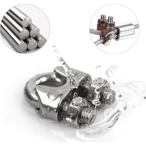 Serre-Câble - Acier Inoxydable 304 - M3 M4 M5 - Pour Câbles Métalliques de 3 à 5 mm - Lot de 18 Pièces (1/5)