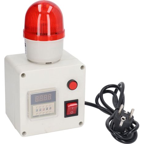 Sirène d'alarme temporisée avec avertisseur sonore et lumineux de 90 dB, prise UE 220 V pour la sécurité industrielle (1/5)