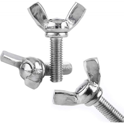 BEBUSINGOTO 10 Stück M5 Edelstahl Rändelschrauben Flügelschrauben Befestigungselemente Handschrauben - 30mm (1/4)