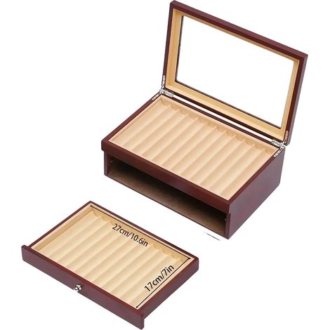 Boîte Organisatrice de Stylos, Design Multi-Couches, Rangement Anti-Poussière, Rouge (1/2)