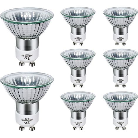 GU10 50W 230V Halogen-Strahler mit klarem Glasreflektor, 8er-Packung, geeignet für Deckeneinbaustrahler und Schaufensterbeleuchtung. (1/5)