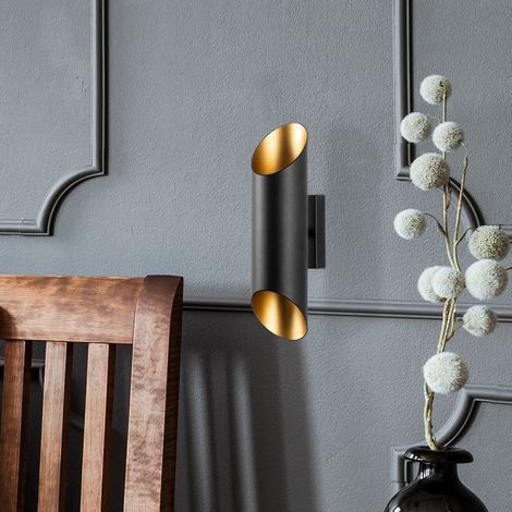 Wandlampe Wacholder aus schwarzem Goldmetall
