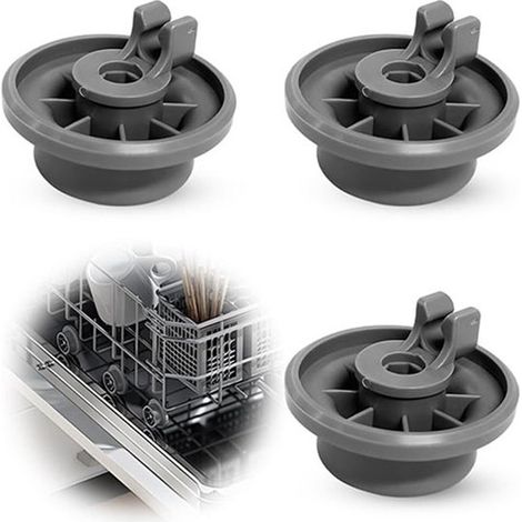 Rueda para cesta inferior del lavavajillas，Juego de 3 ruedas universales extra resistentes para cestas，aptas para Bosch y Siemens，Modelo 165314 (1/5)