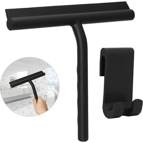 Raclette de Douche, Raclette Douche Silicone, Raclette de Douche avec Crochet pour Nettoyer Douche, Salle de Bain, Cuisine, Vitres de Verre, Carrelage, Miroir, Fenêtres, Voitures