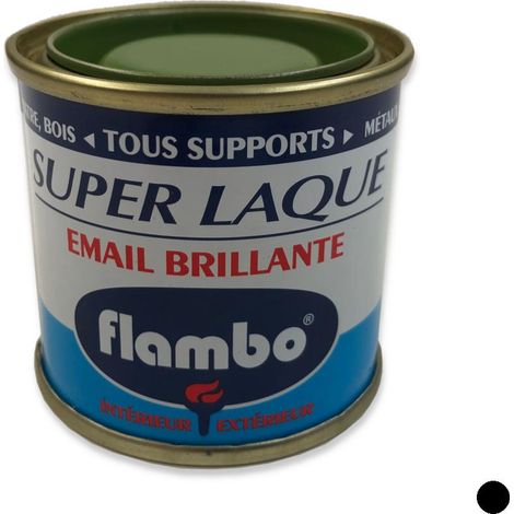 Peinture laque brillante 50 ml – Couleur noir – Séchage rapide – Haut pouvoir couvrant – Pour tous supports – Avel (1/4)