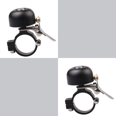 Lot 2 Sonnette de vélo Classique en Laiton avec Un Joli Son Fort - Accessoire de vélo pour Enfants et Adultes (noir) (1/4)