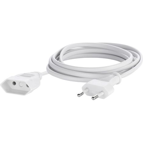 Sygonix SY-5042684 Strom Verlängerungskabel 2.5 A Weiß 2.00 m H03VVH2-F 2X 0,75 mm²