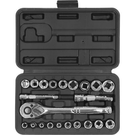 3/8"- und 1/4"-Sechskant-Steckschlüsselsatz mit Verlängerungsstange, 72 Zähne, Schnellverschluss-Umschaltknarre für Kfz-Reparaturen (1/5)
