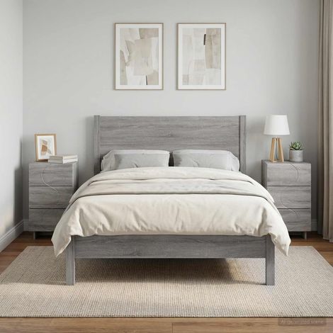 vidaXL Mesa de noche 2 uds. Sonoma gris 33,5 x 34,5 x 60 cm (1/5)