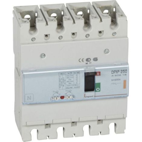 Disjoncteur magnétothermique DPX³250 pouvoir de coupure 25kA 400V - 4P - 200A - LEGRAND