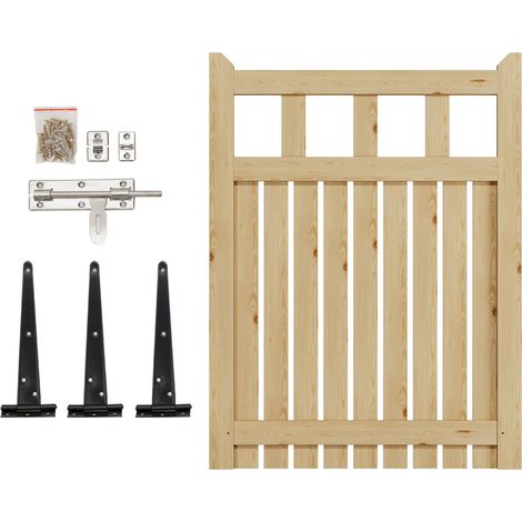 Rustic Wooden Garden Gate Freestanding Outdoor Fence Door 90cm W x 120cm H (1/5)