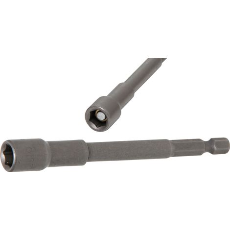 BGS  Vaso  hexagonal  extralargo  para  taladros  con  accionamiento  hexagonal  externo  de  6,3  mm  (1/4")  SW  8  mm  -  2764