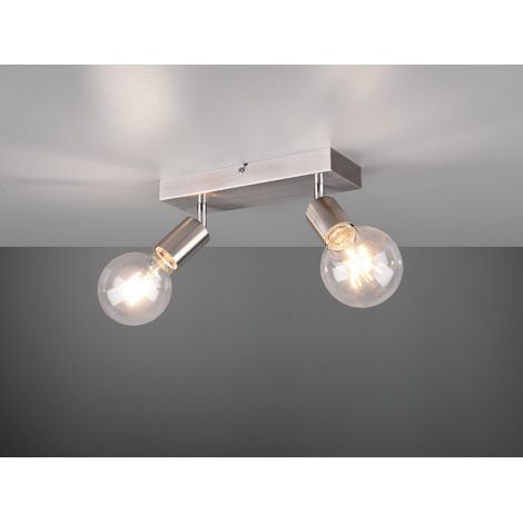 LED Deckenstrahler Silber, Balken 2-flammig dimmbar, Breite 26cm (1/5)