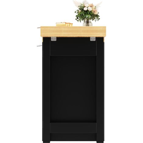 Meuble de rangement avec table à manger, rotation 360°, éclairage LED RGB contrôlé par application, noir (1/4)