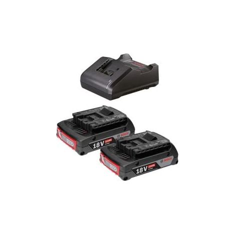 Bosch Starter-Set 18 V / 2x 2,0 Ah Akku + Ladegerät GAL 18V-20