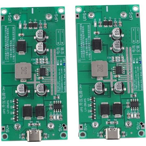 2 Stück 15W 3A Hochleistungs-18650 Li-Ion-Akkulademodul 12V Ladeplatine USV Unterbrechungsfreie Stromversorgung