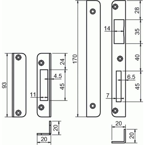 Jeu de gâches plates pour serrure à larder 3 points Trilogia® II - MÉTALUX