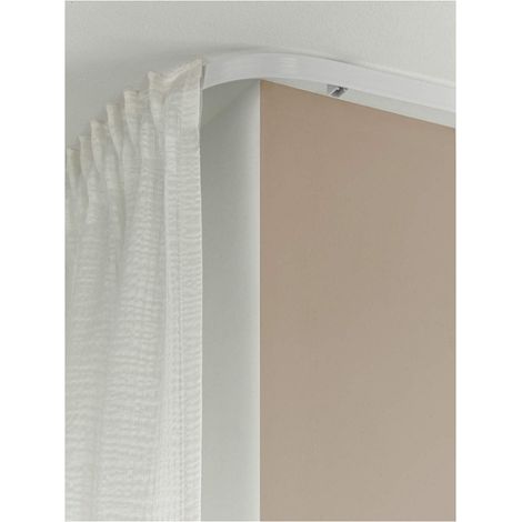Ensemble de rails incurvés silencieux moulés monoblocs de 4 mètres, fabriqué en PVC épais, comprenant 24 roulettes de 8 tailles différentes, supporte les courbures en forme de U et de L.