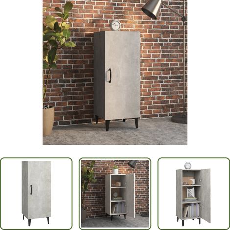 Betonfarbe - Sideboard Betongrau 34,5x34x90 cm Holzwerkstoff (1/5)
