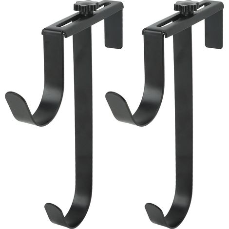 Support de rangement pour accessoires de piscine - Hooks métalliques ajustables pour pôle télescopique, skimmer, brosse et tuyau (2 pièces)