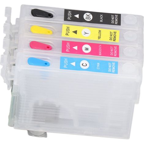 4 Stück Tintenpatronen Schwarz Cyan Magenta Gelb Permanenter Chip Wiederverwendbare Drucker-Nachfüllpatronen T1351 T1332 T1333 T1334 (1/5)