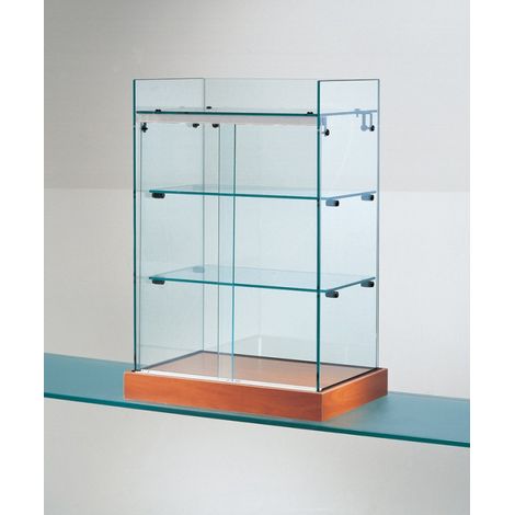 BANCO VENDITA VETRINA L40xP27xH60 cm CRISTALLI TEMPERATI ANTE BATTENTI art OF190F