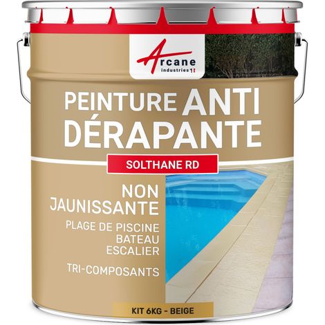 Arcane Industries – Peinture antidérapante Solthane RD 6 kg beige – Pour béton, carrelage, bois, métal – Application facile, séchage rapide (1/5)