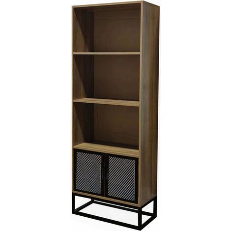 KIT LIBRERIA INDUSTRIAL METAL/QUERCIA 60X30X180H CM.