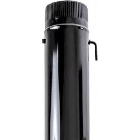 estufa tubo vitrificado negro 850º 1 metro ø100+llave tv100+llav