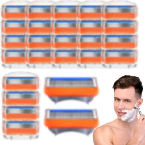 24 Pièces Lame Rasoir Fu-si-on 5, Lames de Rasage Homme Fu-siion 5,Lames de Rasoir Fu-sii-oon 5, Compatibles avec Rasoir Homme pour Nettoyer Barbe et Poils Corps. (1/2)