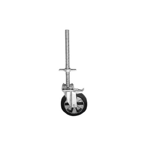 Tubesca Comabi – Pied à vis avec roue ø 250 mm – Charge maxi 400 kg – Réglage millimétrique – Compatible échafaudages R200 PROGRESS et RECORD – 33518