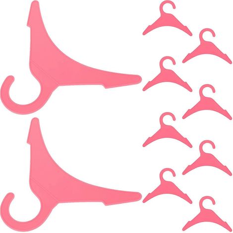 Cintre pour vêtements de chien, portant en plastique pour vêtements d'animaux, compatible avec 10 accessoires roses (1/5)