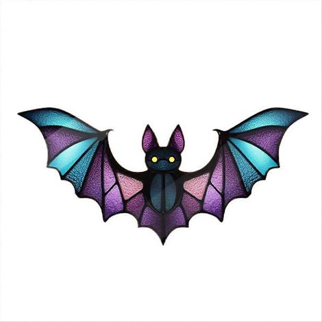 Décoration artistique en vitrail chauve-souris d'Halloween, A (1/5)