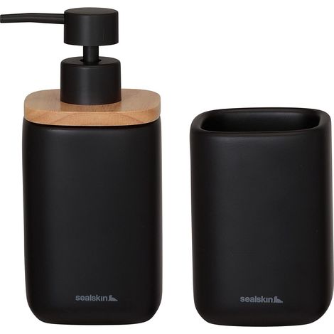 sealskin Mind Set di Accessori da Bagno, Ceramica, Nero, 2-Teilig (1/5)
