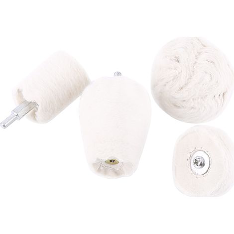 Lot de 4 tampons de polissage en coton, roue à lustrer multiforme pour auto et moto (1/5)