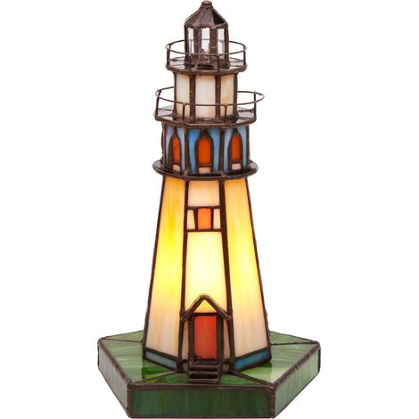 Lampe figurine phare Tiffany