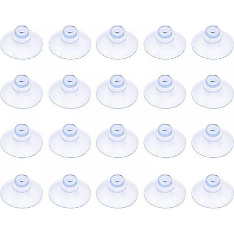 Lot de 20 petites ventouses en plastique transparentes, sans crochet, 30 mm (1/5)