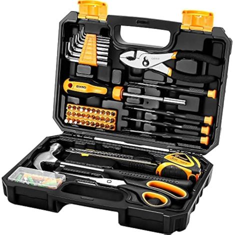 Werkzeugkoffer Werkzeugset 50tlg Bestückt Handwerkzeug DIY Gelb (1/5)