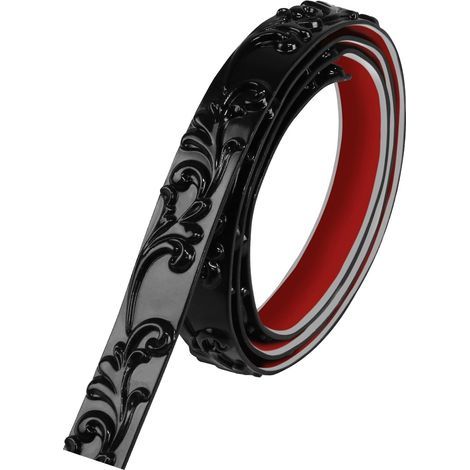 Nastro adesivo flessibile da 500 cm, ideale per bordi di specchi, pareti e rivestimenti murali (nero). (1/5)