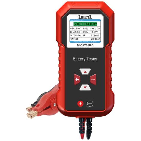 BUNTHAUS Testeur de Batterie AUTO 12V 24V, 40-3000 CCA 3-360Ah Testeur d’alternateur automobile Analyseur de batterie numérique pour Voiture/Camion/Moto/ATV/SUV/Bateau/Yacht (1/5)