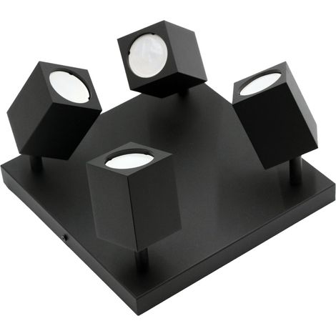 Plafonnier noir métal 4xGU10 Quantus ID-6104 IdeaLED (1/4)