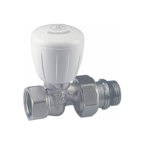 Robinet droit 1/2 pouce - 1 unité - Série fer robuste - Thermostatisable jusqu'à 110°C - Chauffage et plomberie - Raccord standard