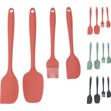 4 UTENSILI DA CUCINA IN SILICONE COLORI ASSORTITI