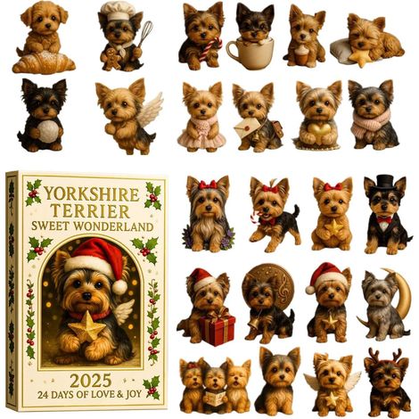 Compte À Rebours De Noël 2D Plat en Acrylique à Thème Chien Design Arbres Et Miroirs Pour Amoureux Passionnés Saison Des Fêtes Et Fête À La Maison (1/5)